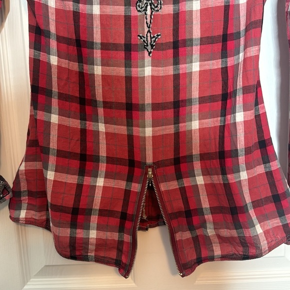 Roar Western Plaid Pearl Snap Button Shirt - Size Ladies Small - Picture 7 of 8